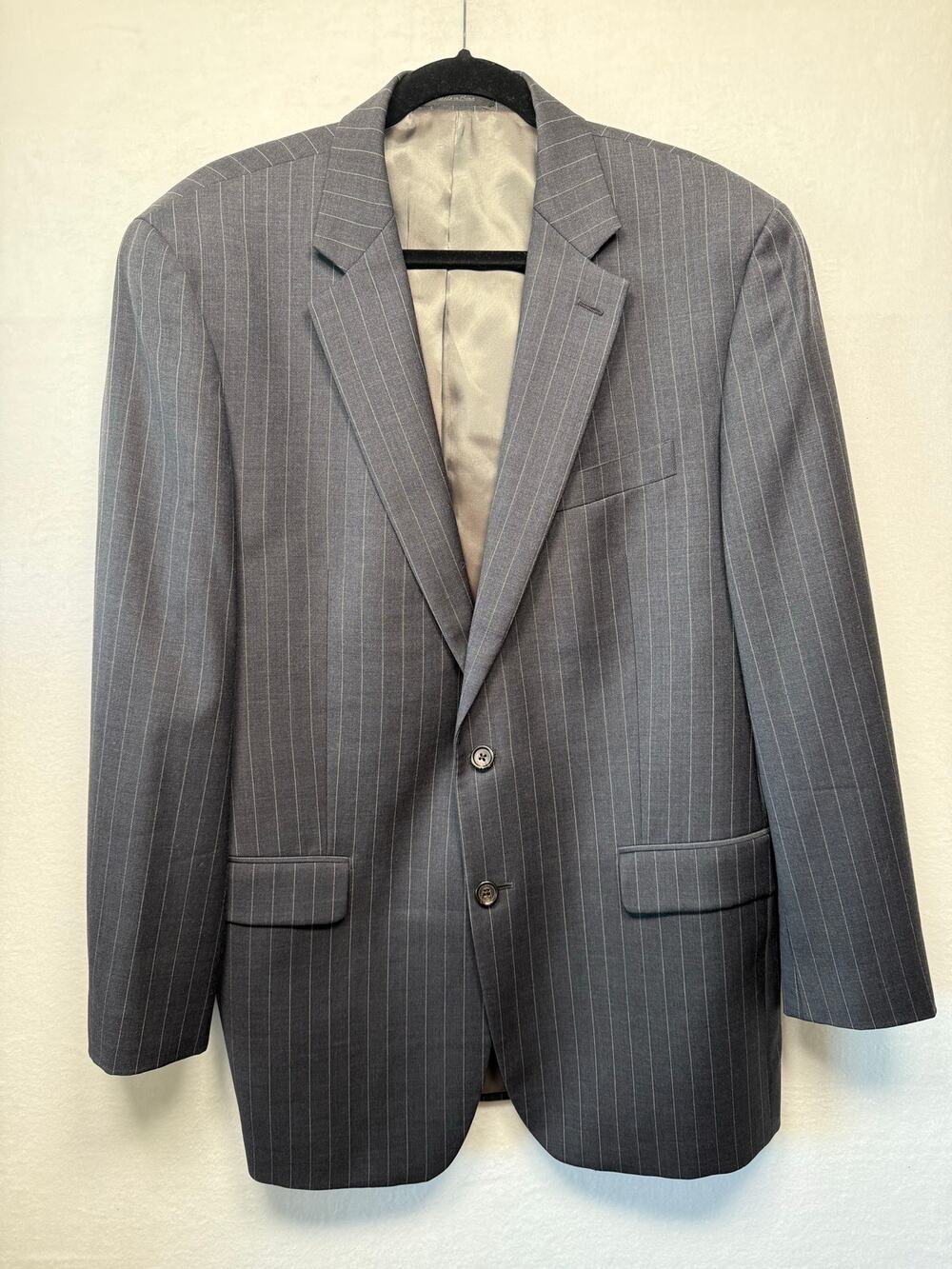Lauren Ralph Lauren Navy Pinstripe Jacket Size 42L, 100% Wool